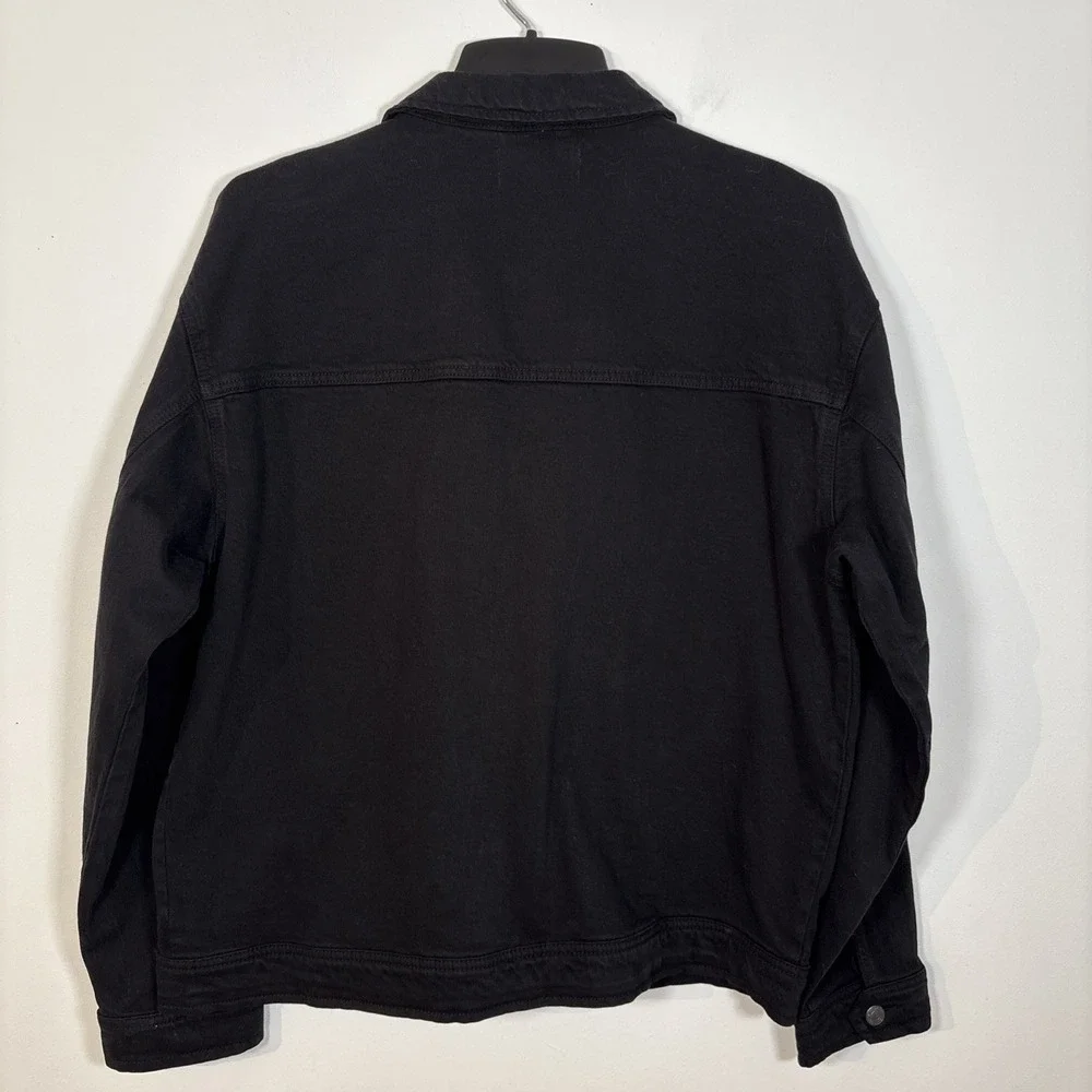 Arizona Jean Co Denim Jacket Mens Large Black Trucker Barn Cotton Classic